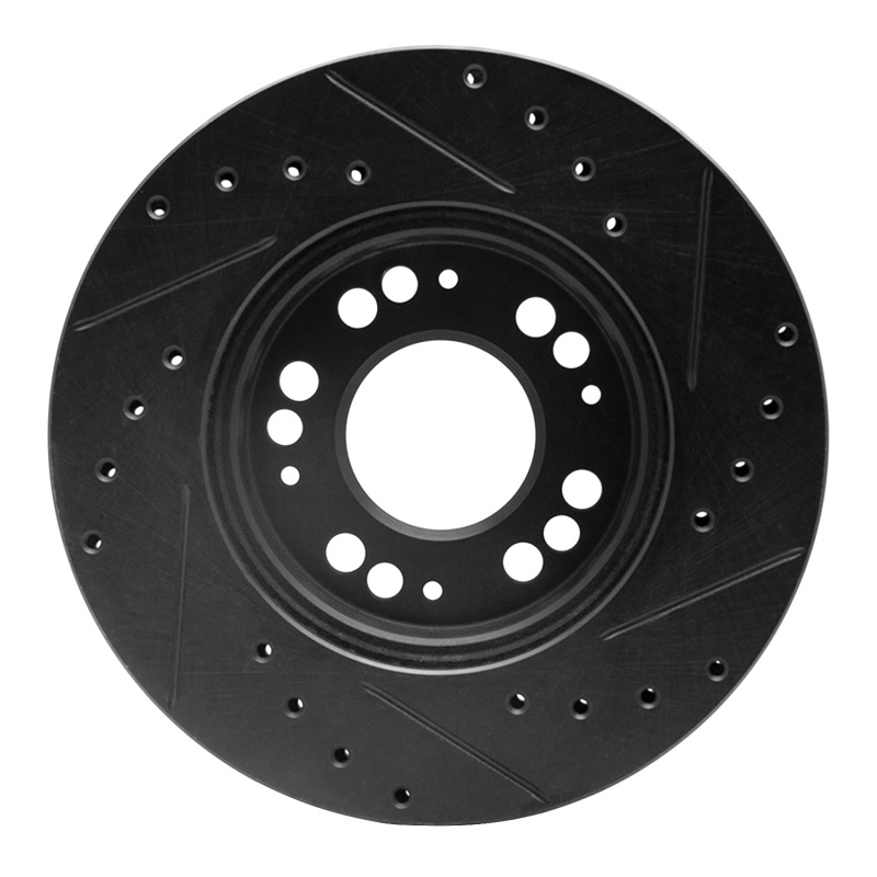 Dodge STEALTH Brake Rotor (1) - Front Left - R1 Concepts - Drilled & Slotted - Black - `91-`04